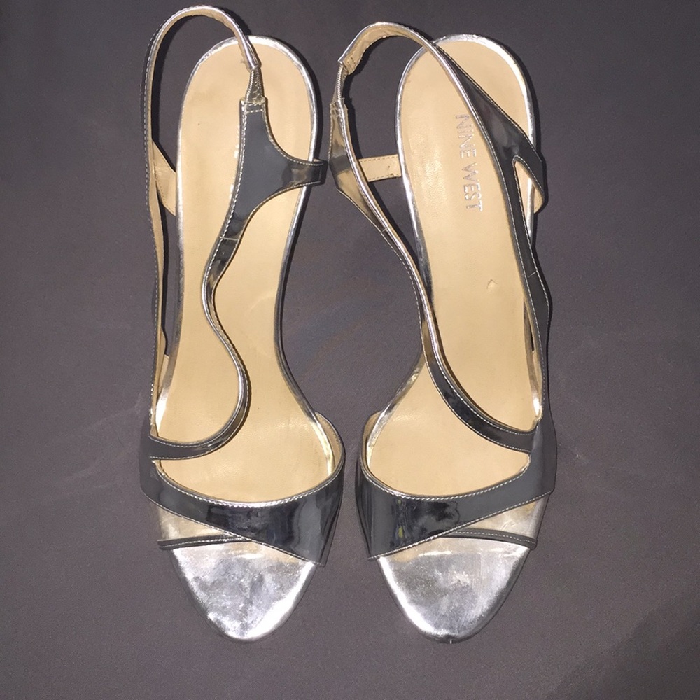 Nine West Silver Strap Heels